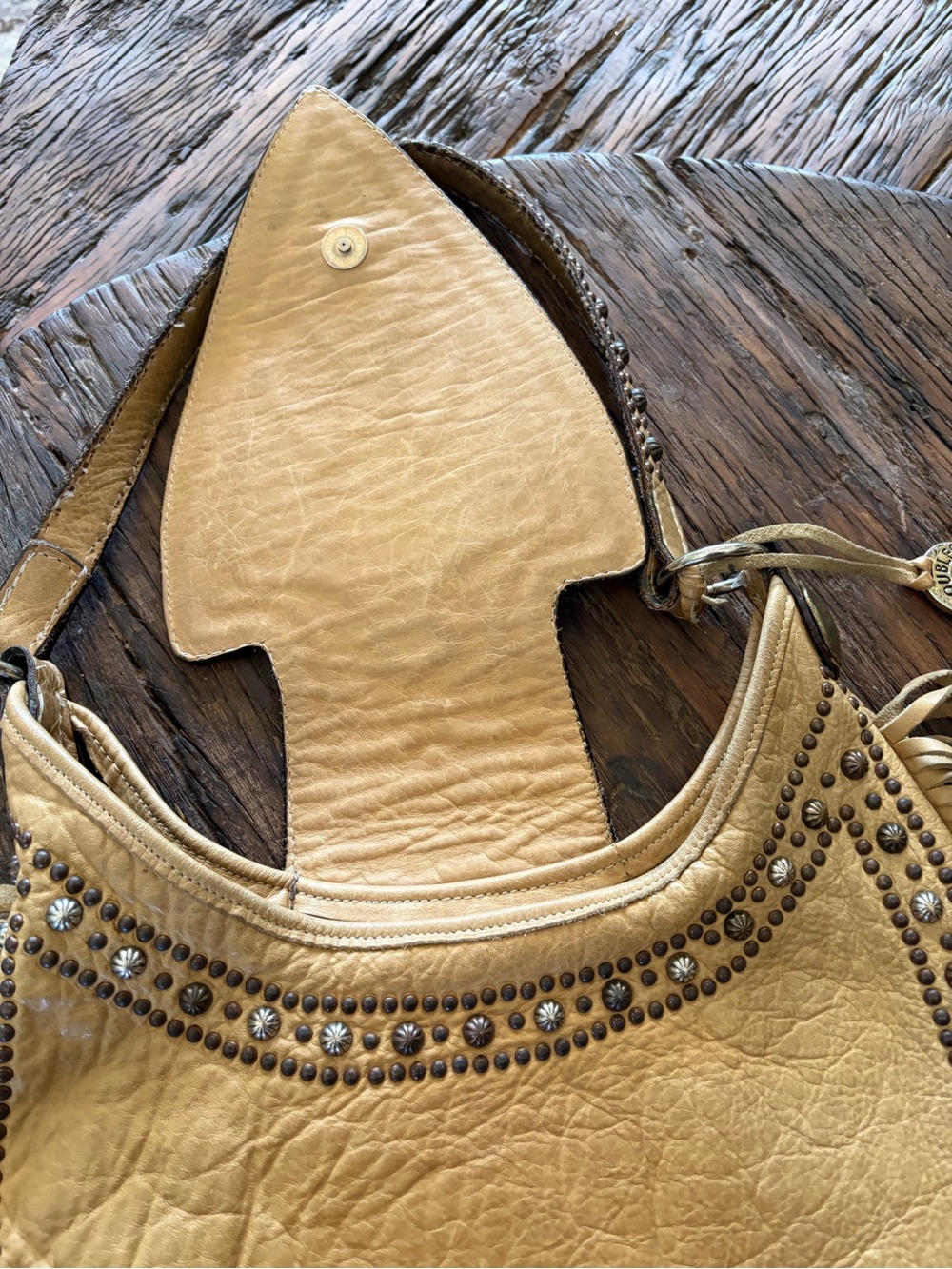 Double J Saddlery SHOWSTOPPER Fringed Leather Shoulder Bag with TBIRD Shield - Picture 8 of 10